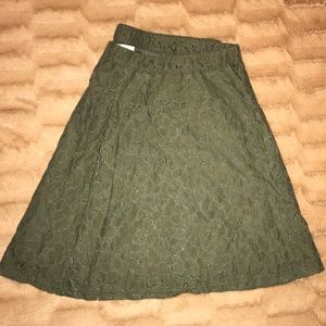 Army Green Lacy Circle Skirt